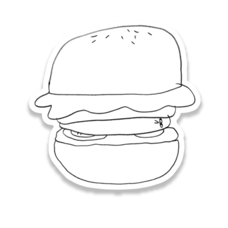 Large hamburger sticker