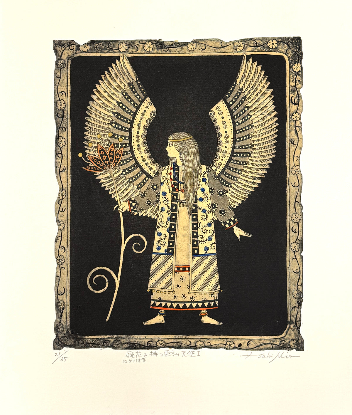 Angel of the East with hope flowers I