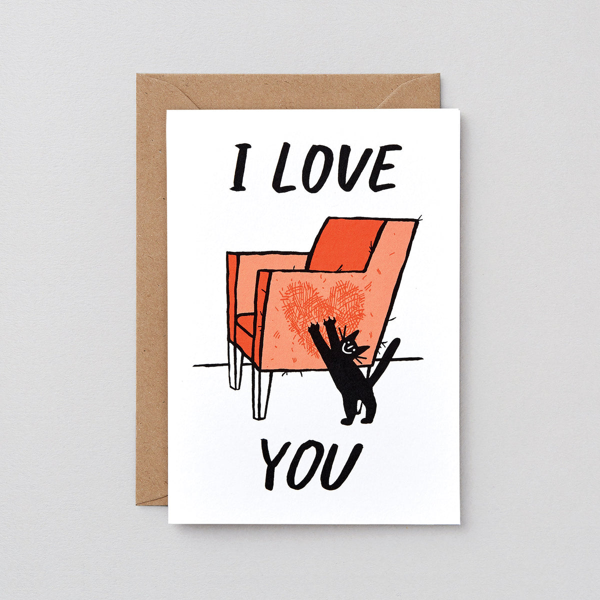 Cat Love greeting card by Wrap