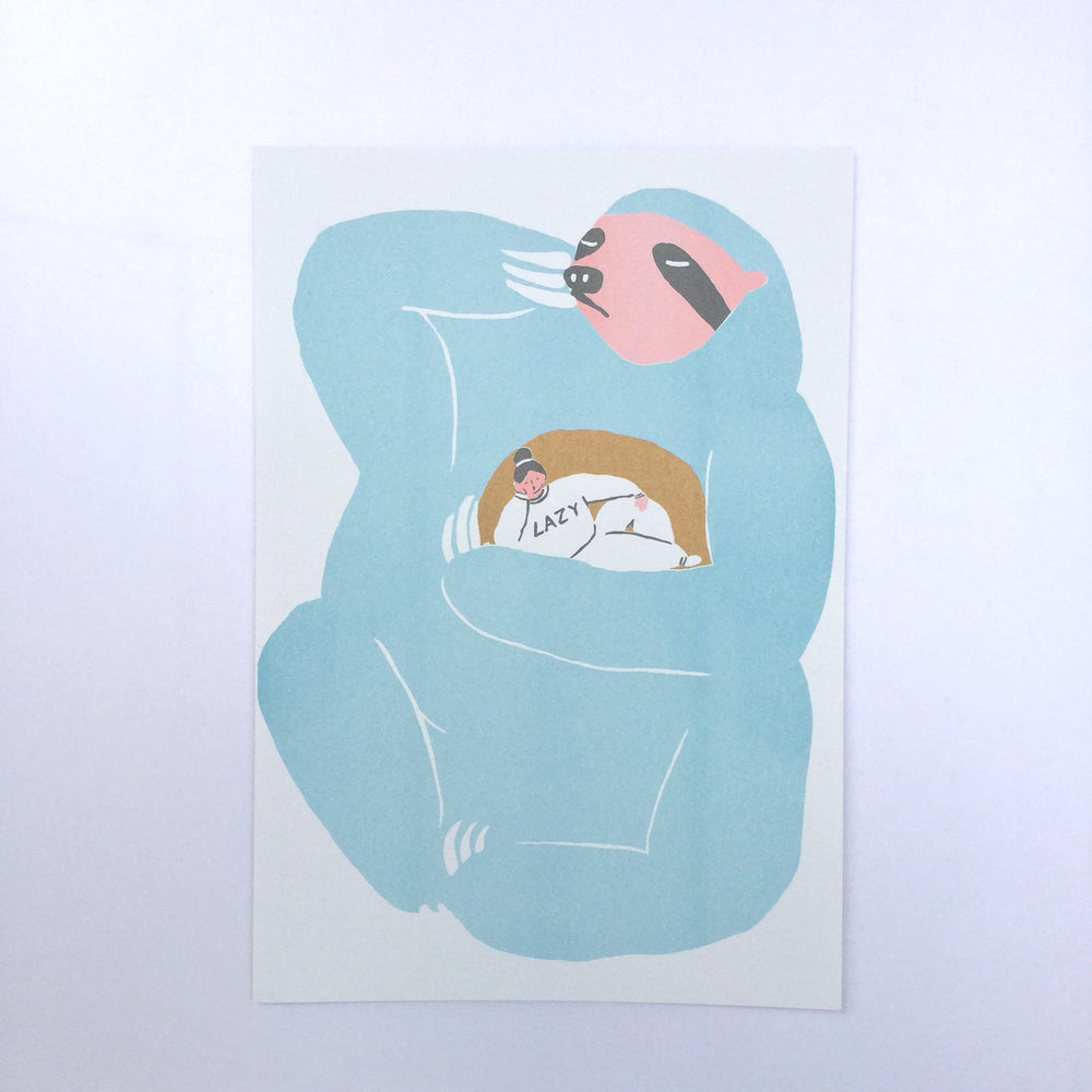 You Wish You Can Be Hug By A Sloth (Riso)