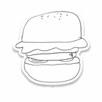 Large hamburger sticker