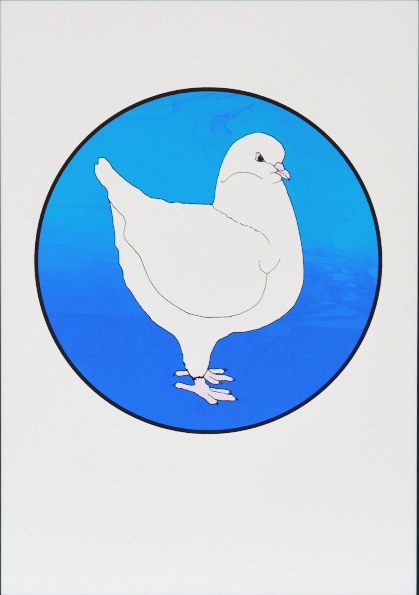 Pigeon Print Blue