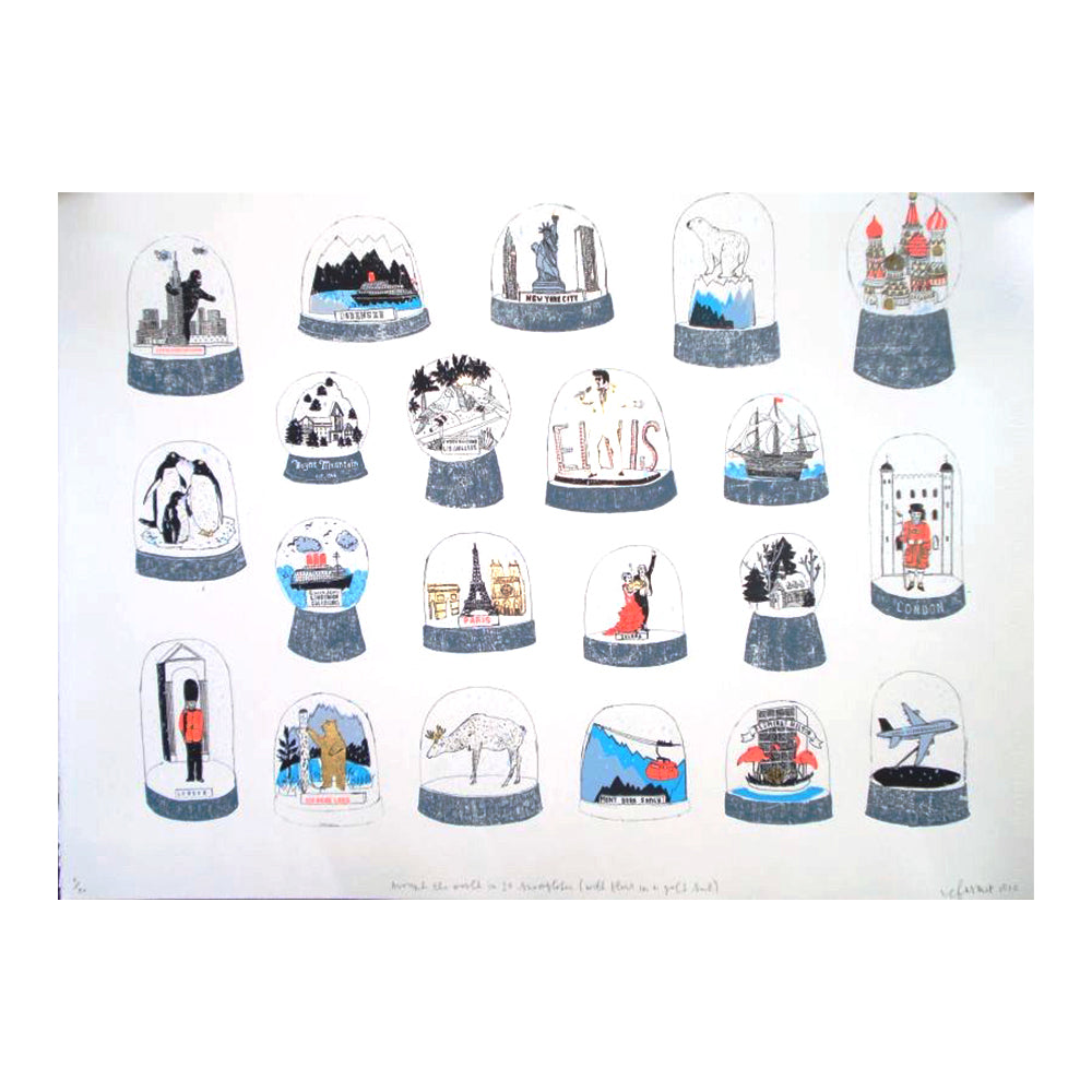 Around the world in 20 snow globes